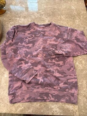 Women’s Lululemon pink camo sweatshirt, size 2